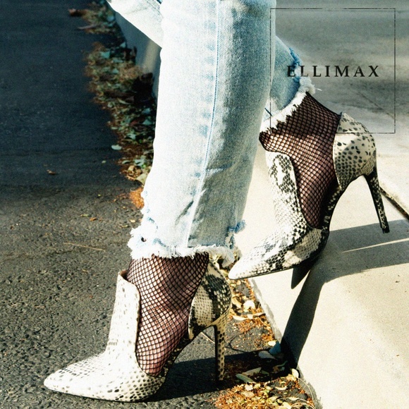 Anne Michelle Shoes - NEW🔥 Snake Pointed Toe Booties Stiletto High Heel